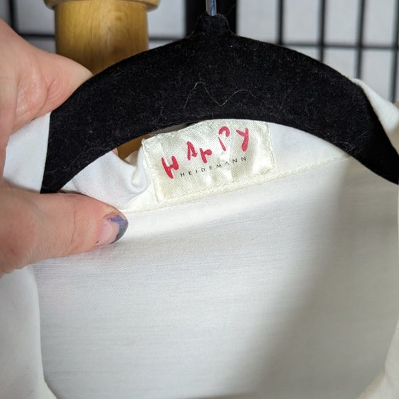 Vintage white button down shirt with flamenco and bird embroidery - Picture 5 of 6